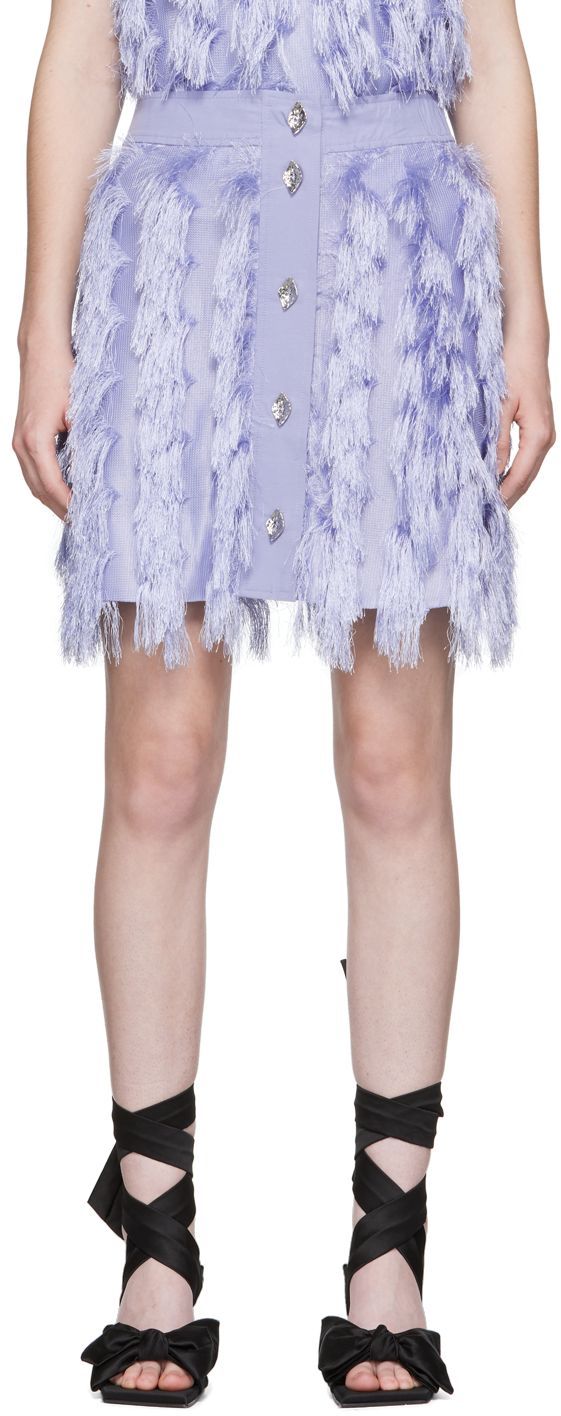 Пола GANNI GANNI Fringe Miniskirt Лилаво | F7198