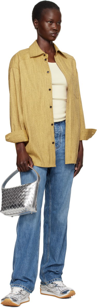 Дамска чанта Bottega Veneta Wallace Metallic Leather Shoulder Bag Металик | 754443 V4P11, 3