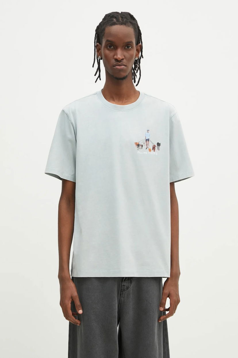 Тениска Filling Pieces Filling Pieces Dog Walker Graphic T-Shirt Тюркоазено | 74499819980
