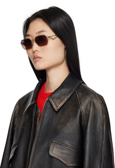 Слънчеви очила Prada Triangle Logo Sunglasses Кафяво | 0PR A51S 8056262346501, 3
