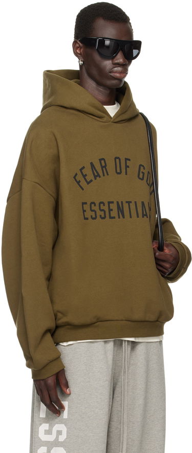 Суитчър Fear of God Essentials Printed Logo Hoodie Зелено | 192BT246254F, 1