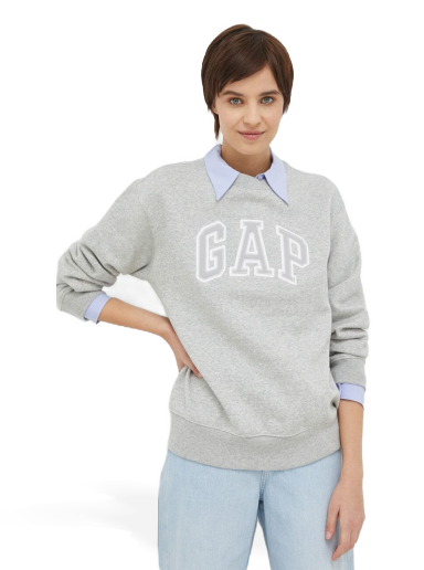 Суитчър GAP Logo Crewneck Sweatshirt Сиво | 554936.02LTHEATHE