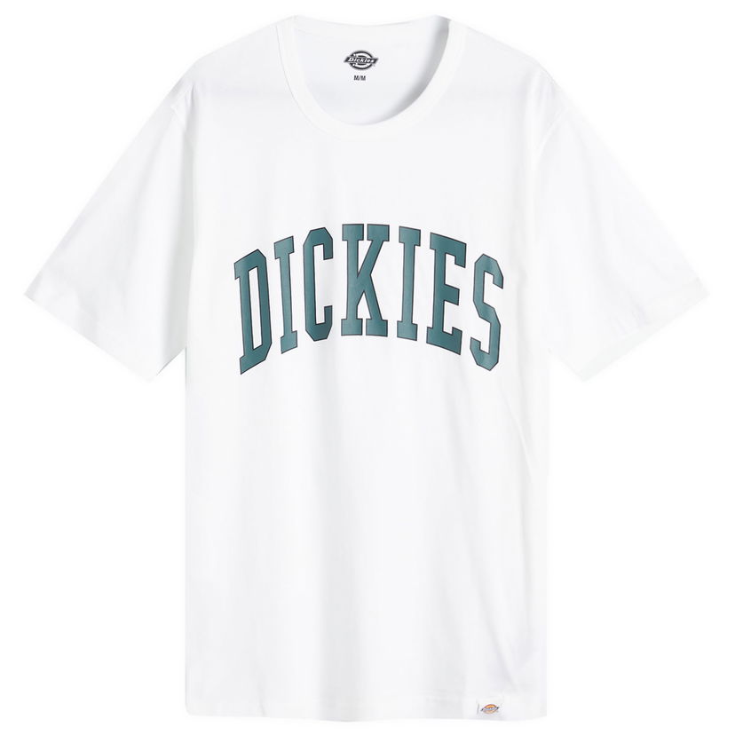 Тениска Dickies Men's Aitkin College Logo T-Shirt in White/Lincoln Green, Size Large | END. Clothing Бяло | DK0A4X9FJ971