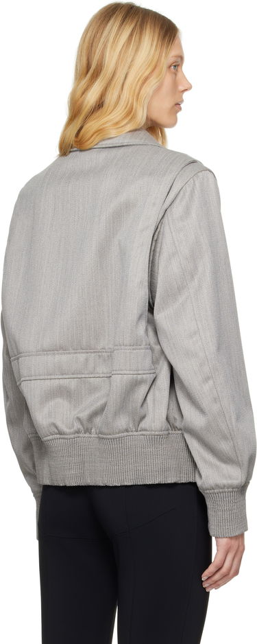 Яке бомбър Stella McCartney Stella McCartney Boxy Collared Bomber Jacket Сиво | 6801293FU750, 2