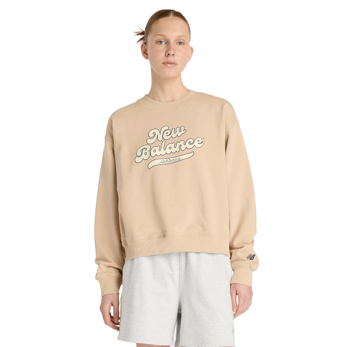 Суитчър New Balance Athletics Legacy Crew Sweatshirt Бежово | WT53901-DLA, 0