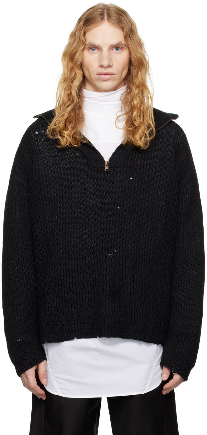 Пуловер Maison Margiela Shetland Knit Sweatshirt Черно | S67HL0008 M13024, 0