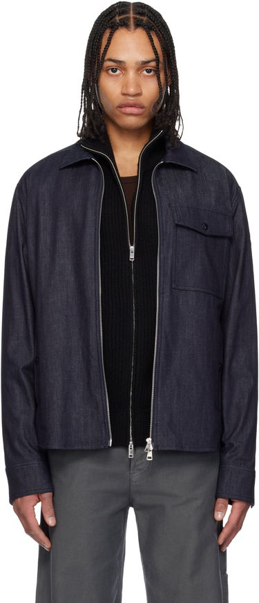 Яке Moncler Moncler Long Sleeve Zip-Up Denim Jacket Синьо | K10912F00017M6688, 0