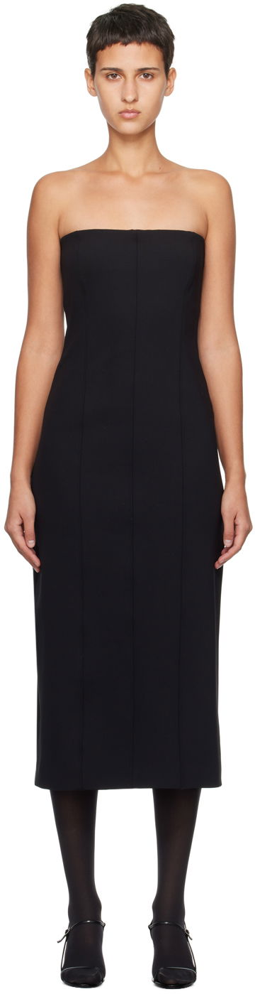 Pокля The Row Strapless Midi Dress Черно | 6564-K106, 0