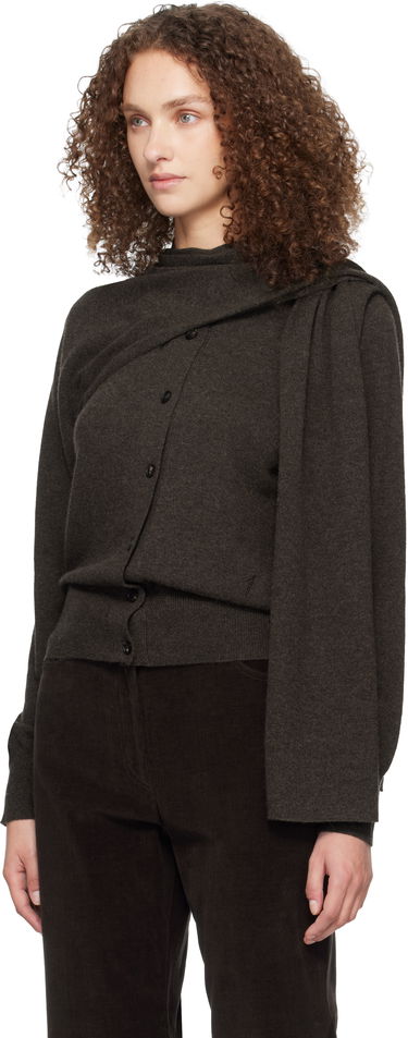 Пуловер FERRAGAMO Wrap Cardigan Кафяво | 785853, 3