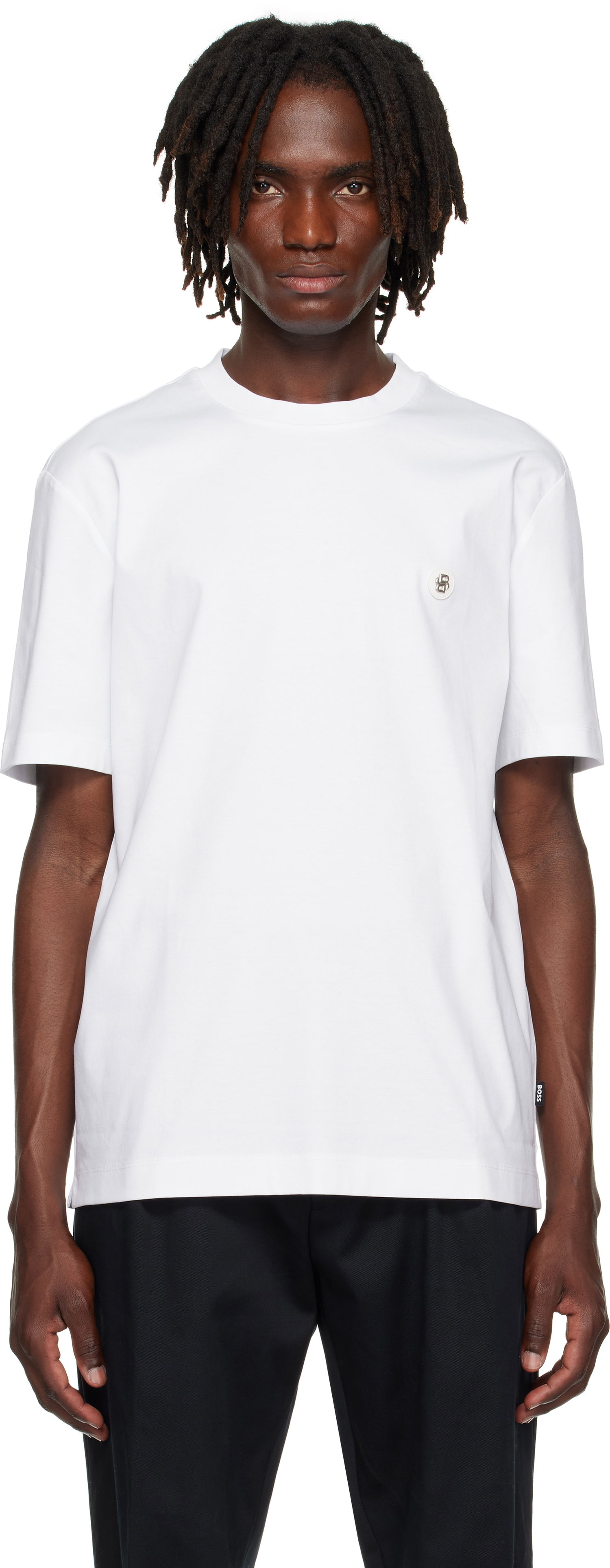 Тениска BOSS BOSS Regular-Fit Monogram T-Shirt Бяло | 50520298, 0