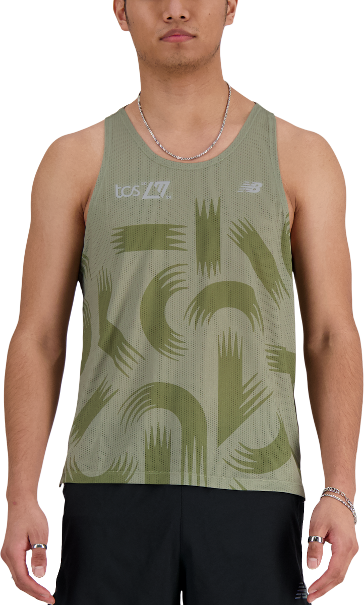 Потник New Balance London Edition Printed Athletics Run Singlet Зелено | mt41297d-dek, 0