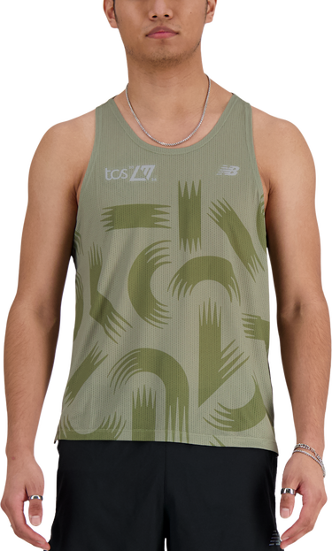 Потник New Balance London Edition Printed Athletics Run Singlet Зелено | mt41297d-dek, 0
