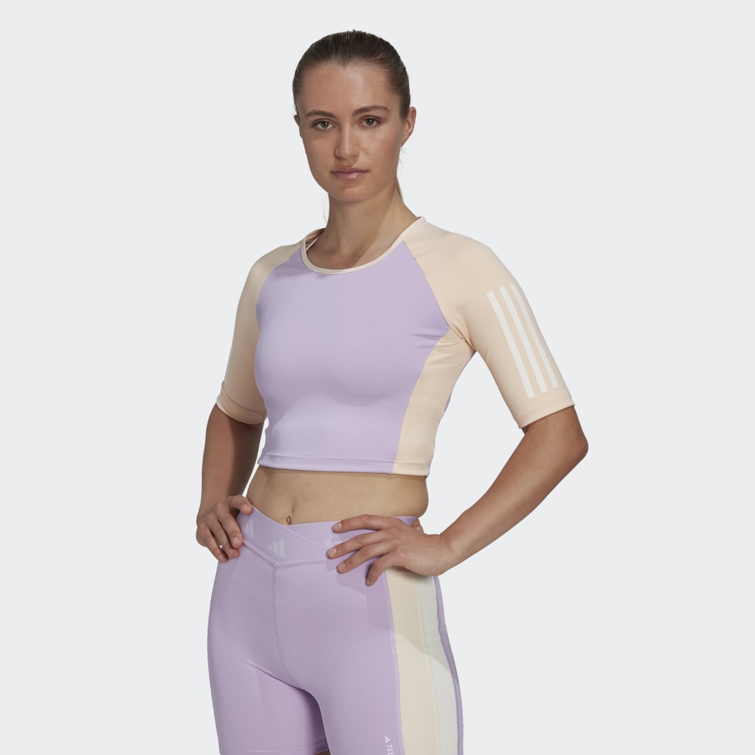 Съкратен топ adidas Originals Hyperglam Training Crop Розово | HZ6964, 0