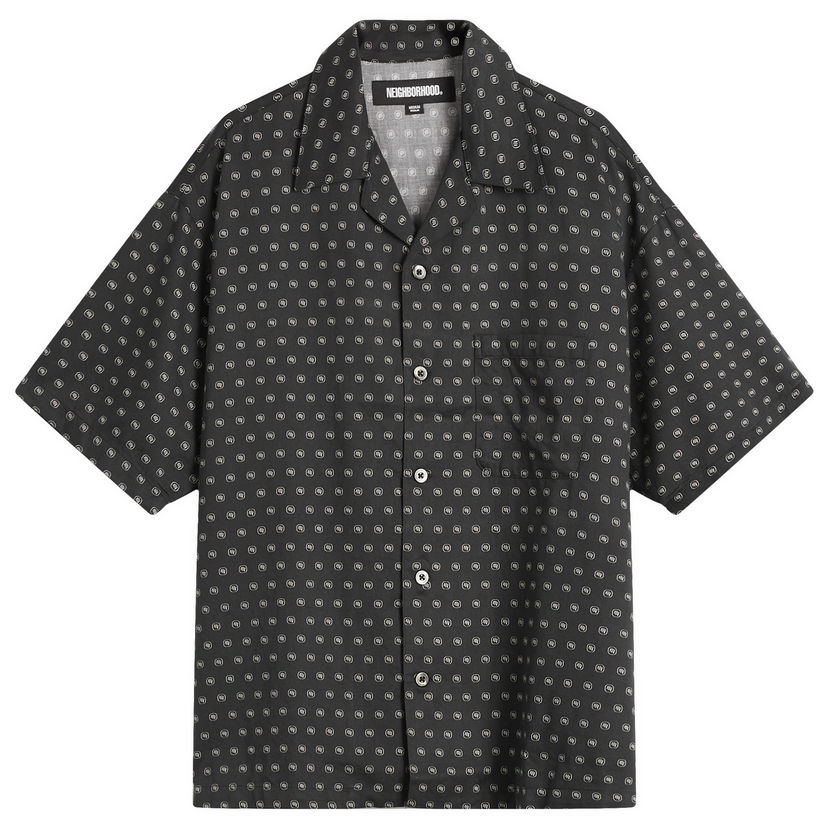 Риза Neighborhood Monogram Pattern Hawaiian Shirt, Size Large Черно | 251TSNH-SHM11-BLK