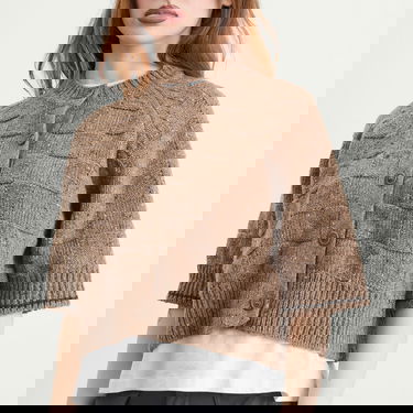 Пуловер YMC Kwai Checkered Knit Button-Front Cardigan Бежово | Q8ZME-TPE, 5