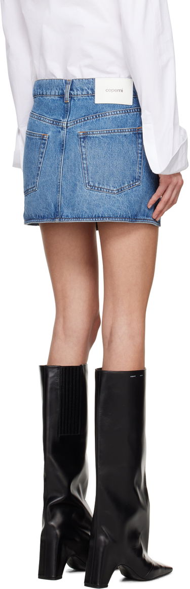 Пола Coperni Coperni Asymmetric Denim Miniskirt Синьо | COPJ24202, 2