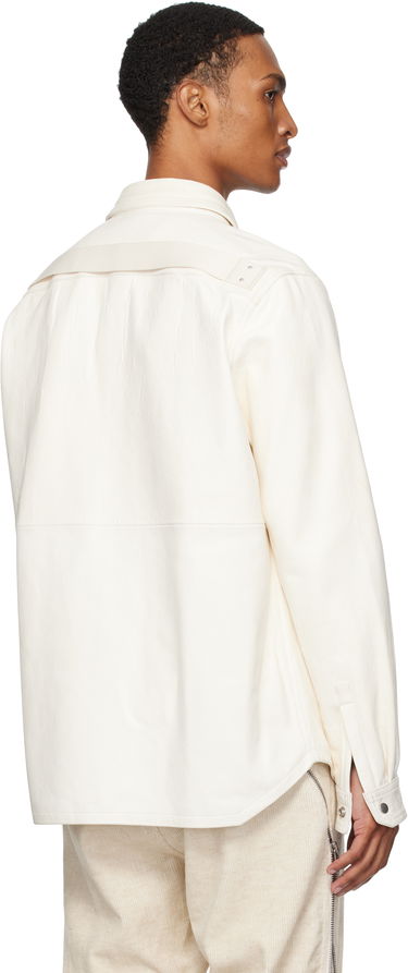 Яке Rick Owens Rick Owens Concordians Leather Overshirt Бяло | RU02E1744 LBH, 2
