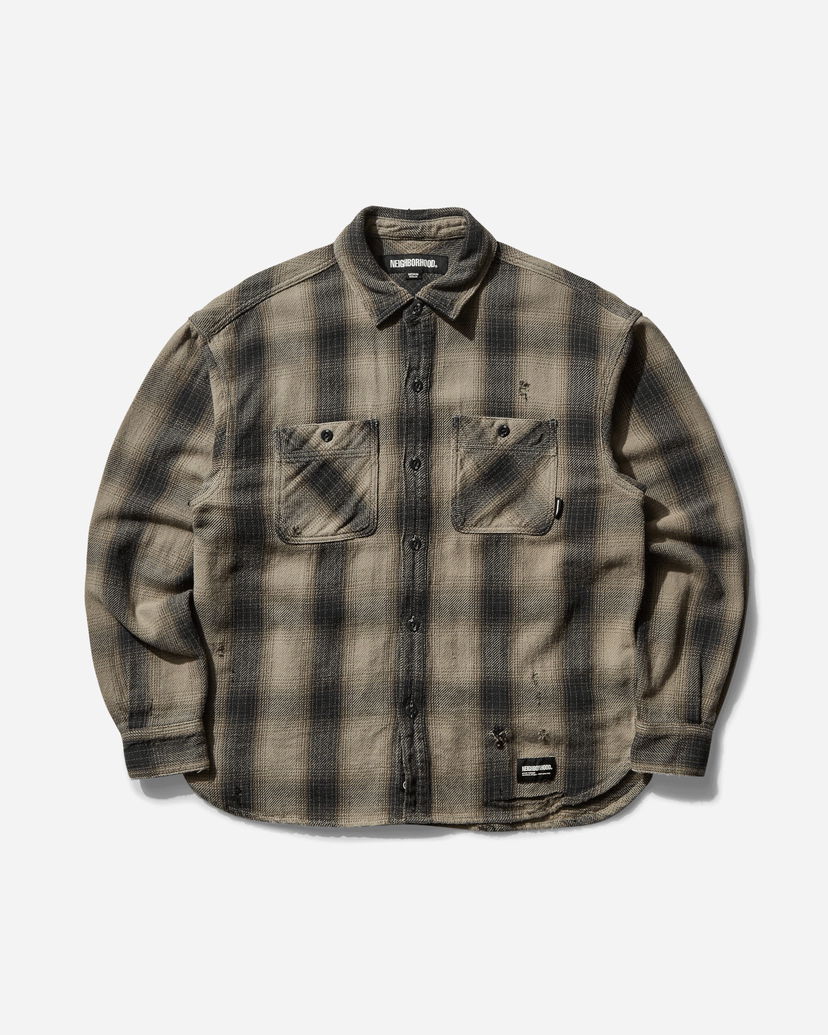 Риза Neighborhood Savage Block Check Shirt Зелено | 242AQNH-SHM07 GG