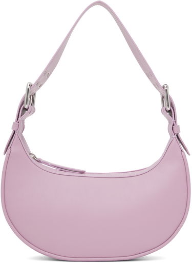 Чанта през рамо BY FAR Half Moon Leather Shoulder Bag Лилаво | 23CASOHSLVMNAPMED, 0