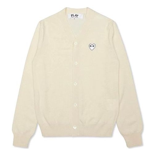 Пуловер Comme des Garçons Play Emblem Cardigan Бяло | AZ-N066-051-3