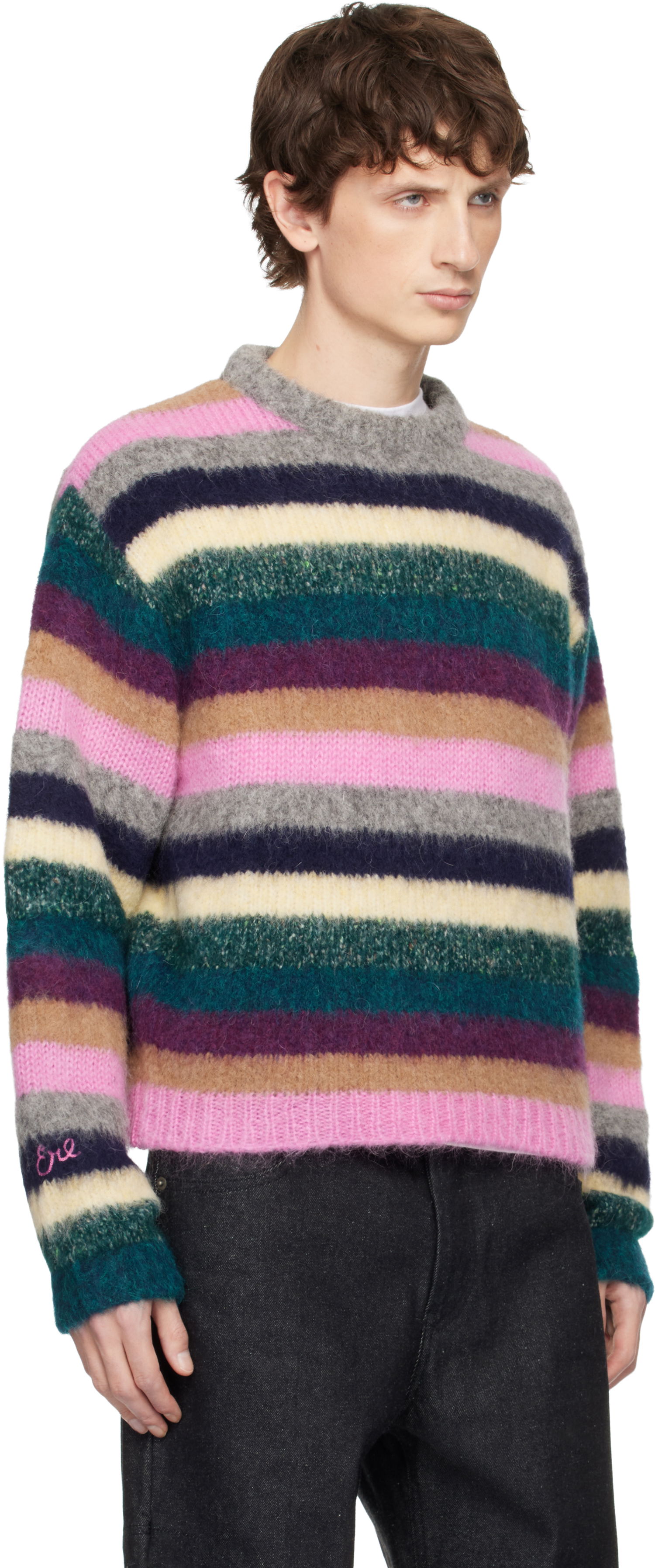 Пуловер ERL Striped Alpaca Crewneck Sweater Многоцветен | ERL11N002, 1