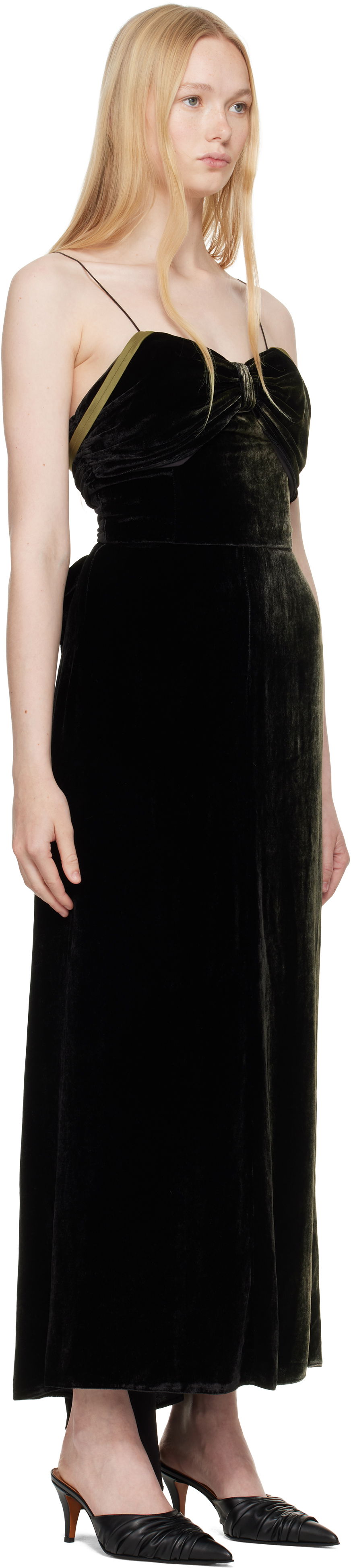 Pокля Maison Margiela Maison Margiela Velvet Maxi Dress Зелено | S51DG0003 M35345, 1