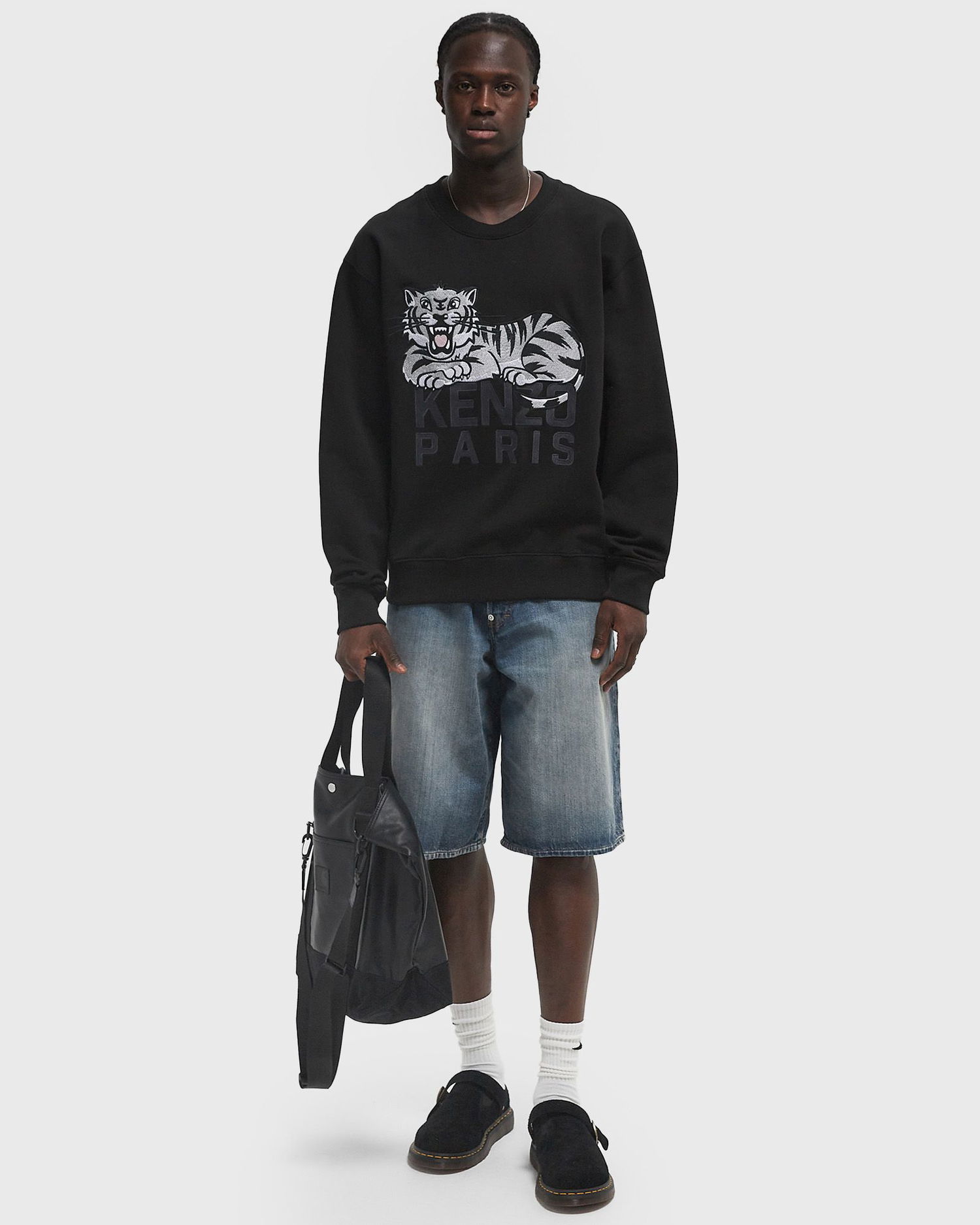 Пуловер KENZO Kenzo Happy Tiger Embroidered Sweatshirt Черно | FF55SW2634MF.99J, 1