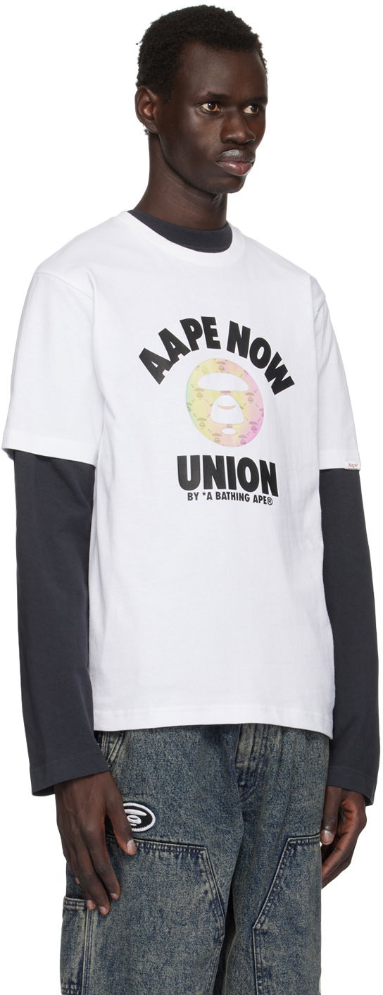 Тениска AAPE by A Bathing Ape AAPE By A Bathing Ape 'Union' T-Shirt Бяло | AAPTEM1561XXNWHX, 1