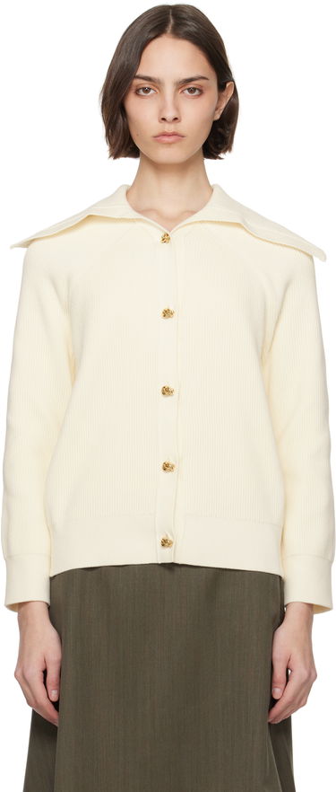 Пуловер Bottega Veneta Bottega Veneta Rib Knit Cotton Cardigan Бяло | 829580 V59X0, 0