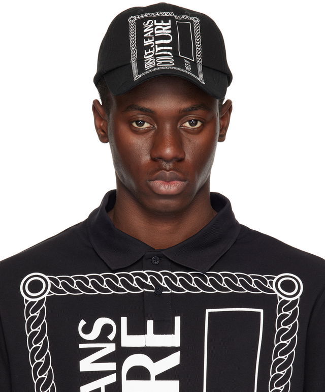 Couture Black Piece Number Logo Baseball Cap