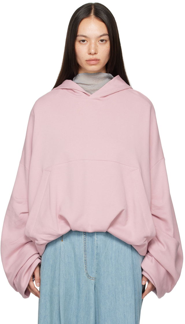 Pink Draped Hoodie