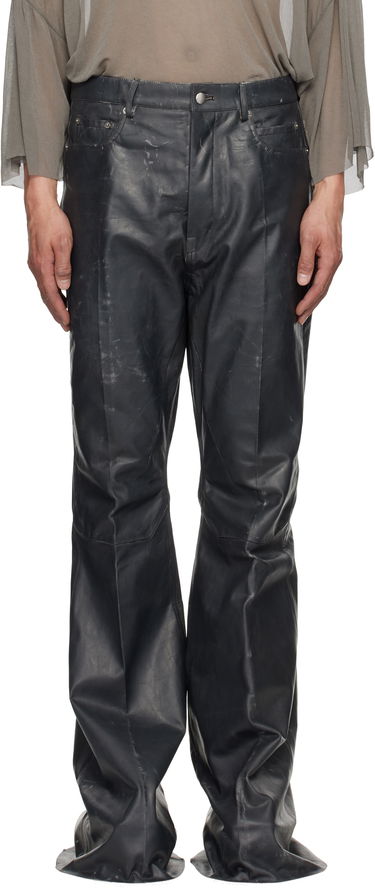 Панталони Rick Owens Rick Owens Hollywood Bolan Bootcut Leather Pants Черно | RU01E5335 LTP, 0
