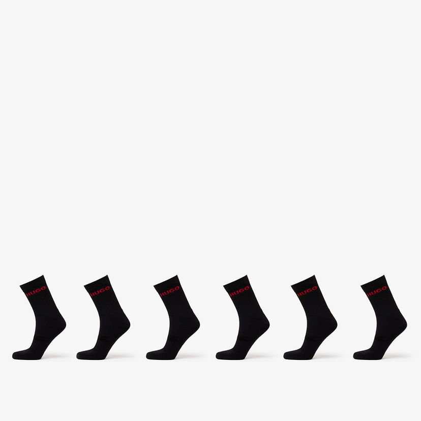 Чорапи BOSS Hugo Rib Logo Sock 6-Pack Black Черно | 50510187-001