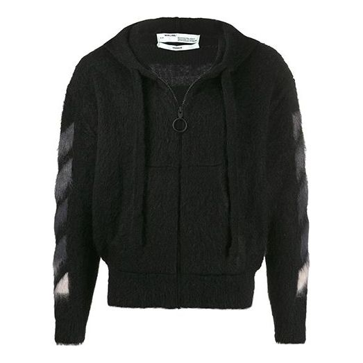 Суитчър Off-White Off-White Knit Hooded Jacket Черно | OMHA073R20B020231088, 0