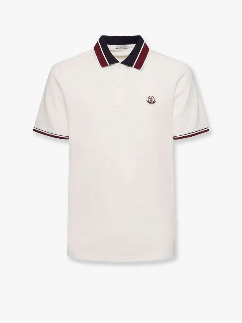 Поло тениска Moncler Polo Shirt With Short Sleeves Бяло | 0918A0001889A16034