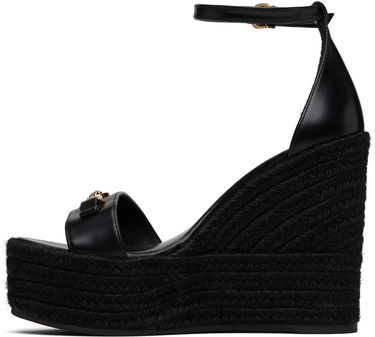 Кецове и обувки Versace Medusa '95 Leather Wedge Sandals Черно | 1014100_DVT2P, 2
