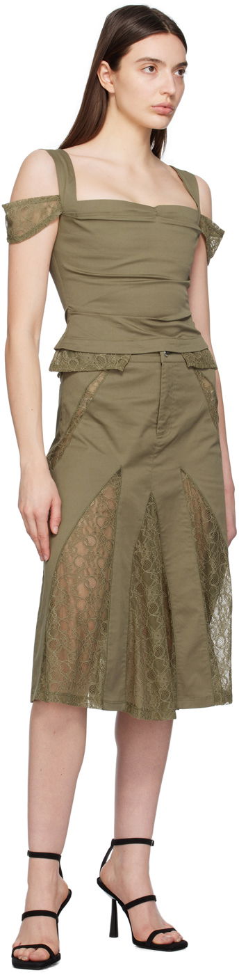 Пола Miaou Miaou Anita Lace Midi Skirt Зелено | 4058SPSHUN, 3