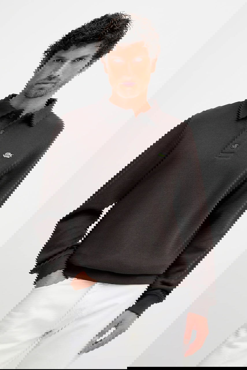 Поло тениска Lacoste Lacoste Men's Long Sleeve Polo Shirt Кафяво | SH5781, 0