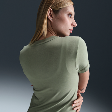 Тениска Nike Sportswear Chill Knit Cropped Slim-Fit T-Shirt Зелено | HV6525-370, 4