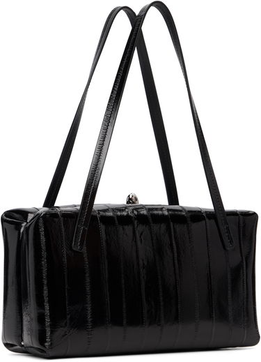 Дамска чанта Jil Sander Goji Pillow Small Patent Ribbed Top-Handle Bag Черно | J08WD0078_P8693, 2