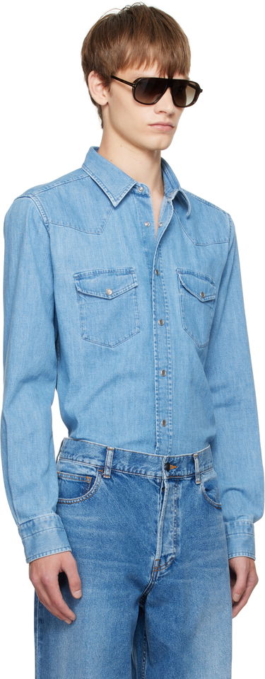 Риза Tom Ford TOM FORD Western Denim Shirt Синьо | HDS001-FMC239, 1