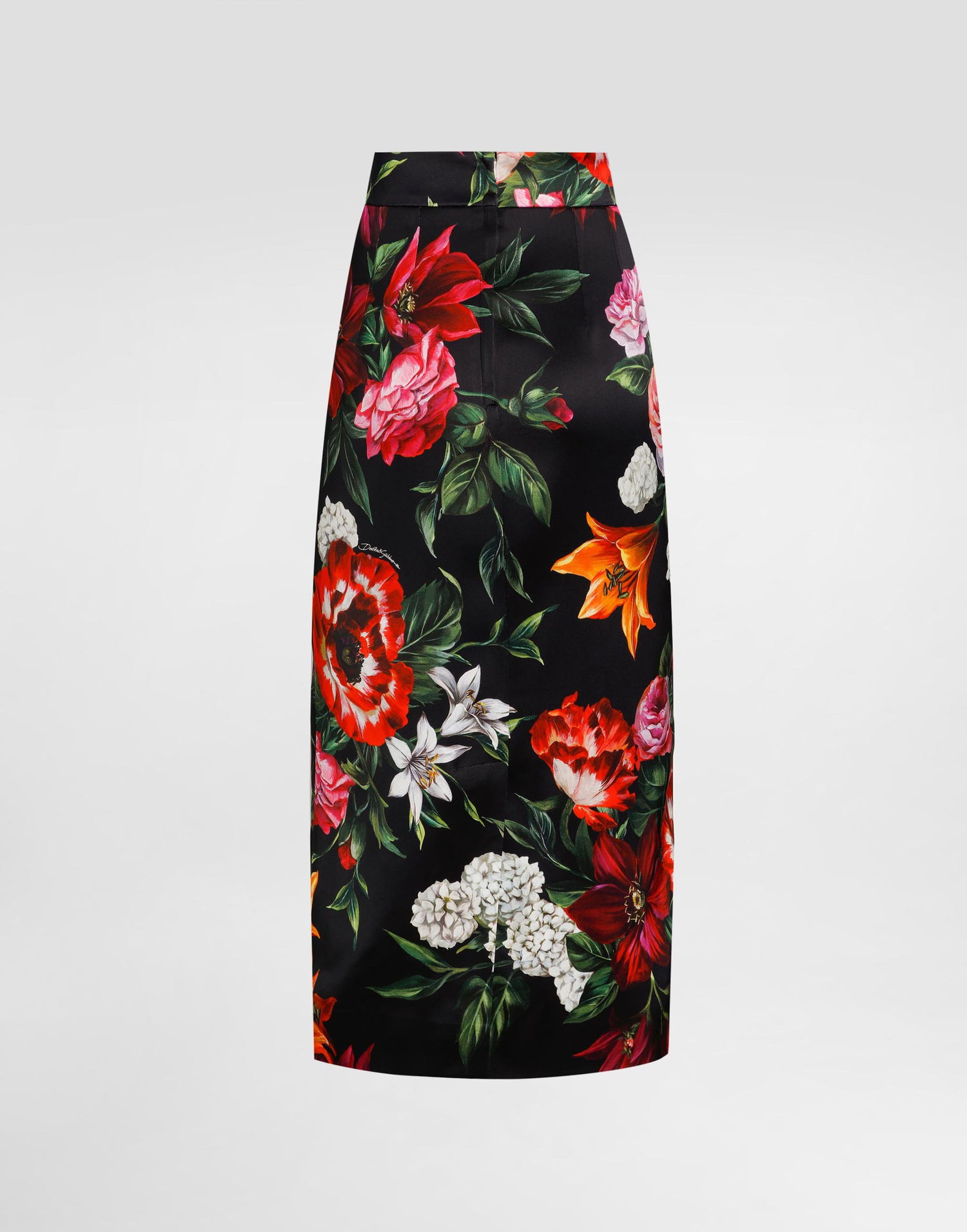 Пола Dolce & Gabbana Dolce & Gabbana Satin Midi Skirt with Flower Print Многоцветен | F4CS8TFSIB2HN5PB, 1