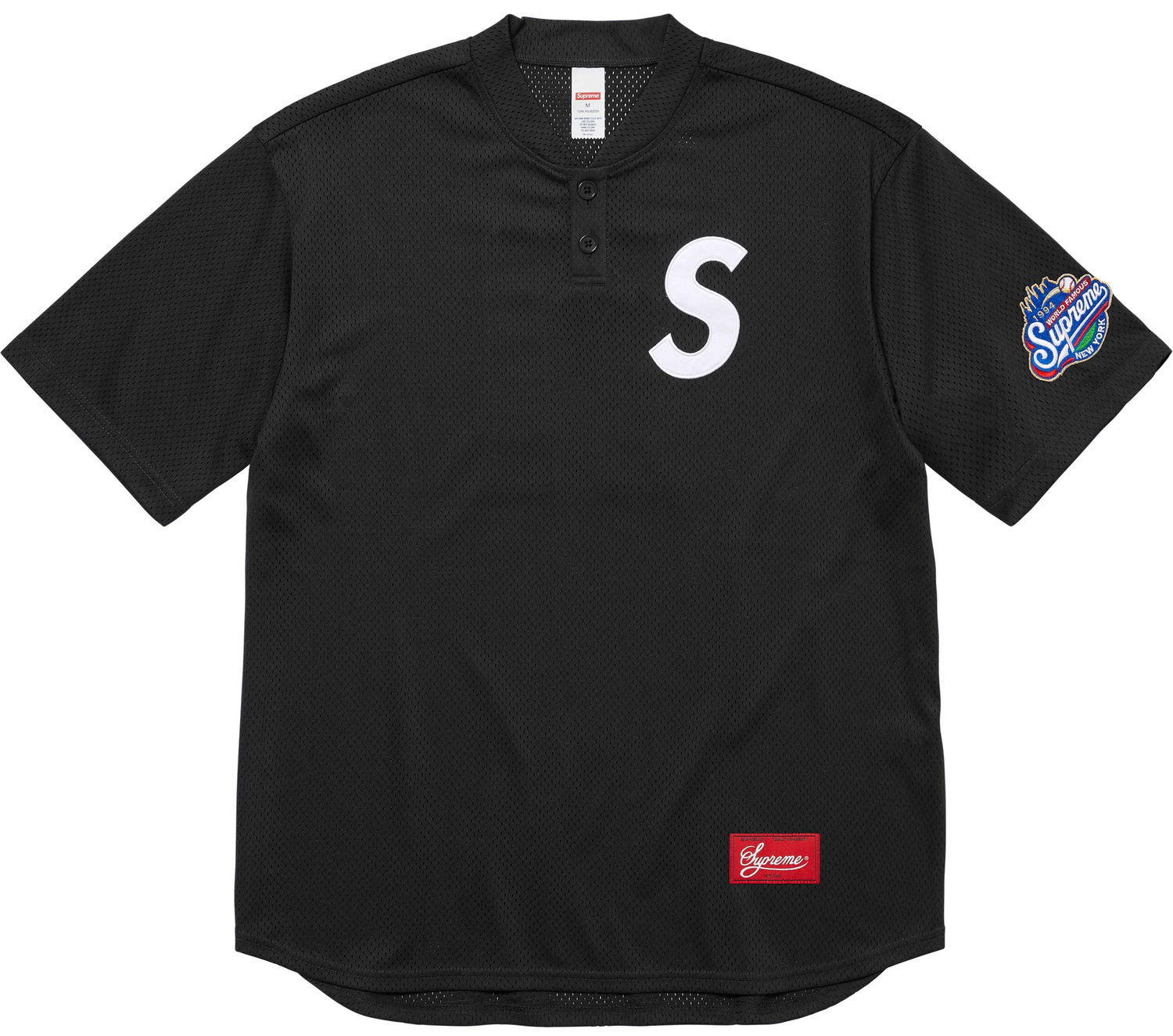 Фланелка Supreme S Logo Baseball Henley Черно | FW24KN27 BLACK, 0