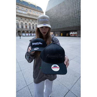 Шапка с козирка Mitchell & Ness Pinscript Logo Classic Red Branded Black Черно | HHSSINTL101-MNNYYPPPBLCK, 5