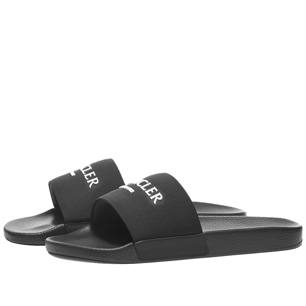 Кецове и обувки Moncler Basile Logo Print Pool Slide Черно | 4C000-50-M1664-999, 0