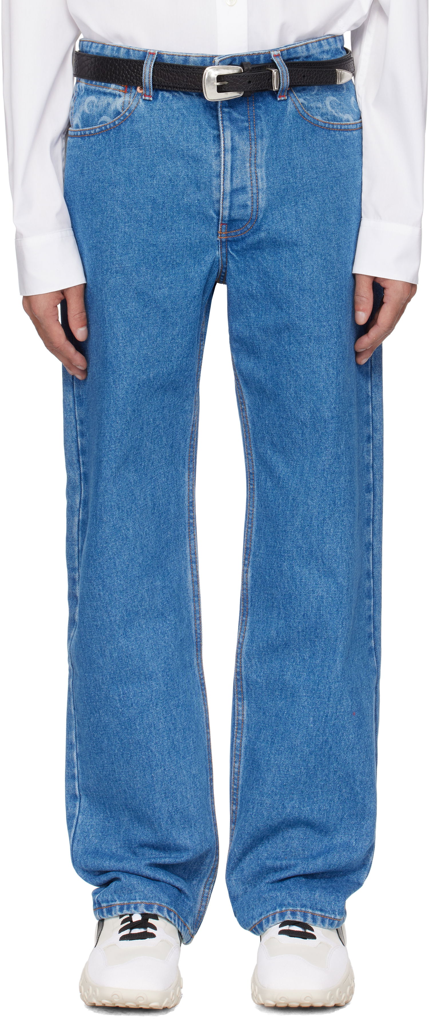 Дънки Marine Serre Marine Serre Moon Laser Loose Denim Jeans Синьо | MPA066A CDEN0002, 0