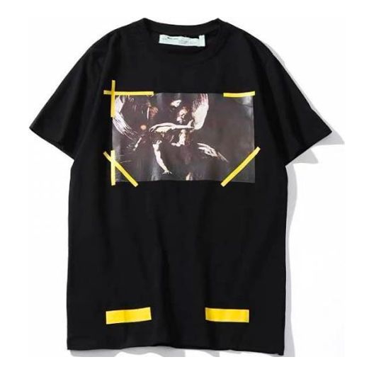 Тениска Off-White Virgil Abloh Print Short Sleeve T-Shirt Черно | OMAA002G20JER0031099, 0