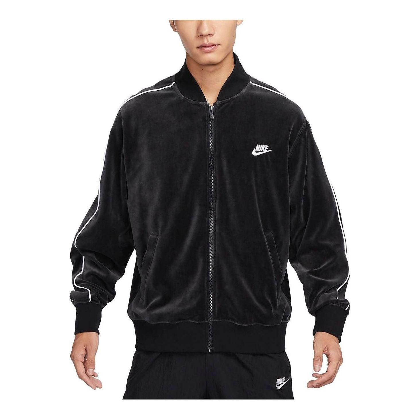 Яке бомбър Nike Sportswear Club Velour Jacket Черно | FB8232-010, 0