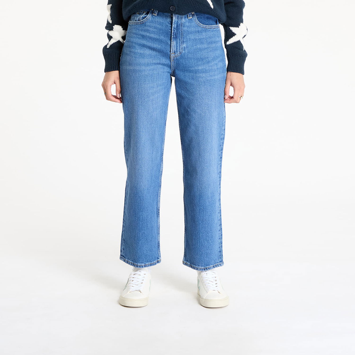 Дънки Tommy Hilfiger Tommy Jeans Layla High Slim Straight Jeans W28/L30 Синьо | DW0DW19563 1A5, 0