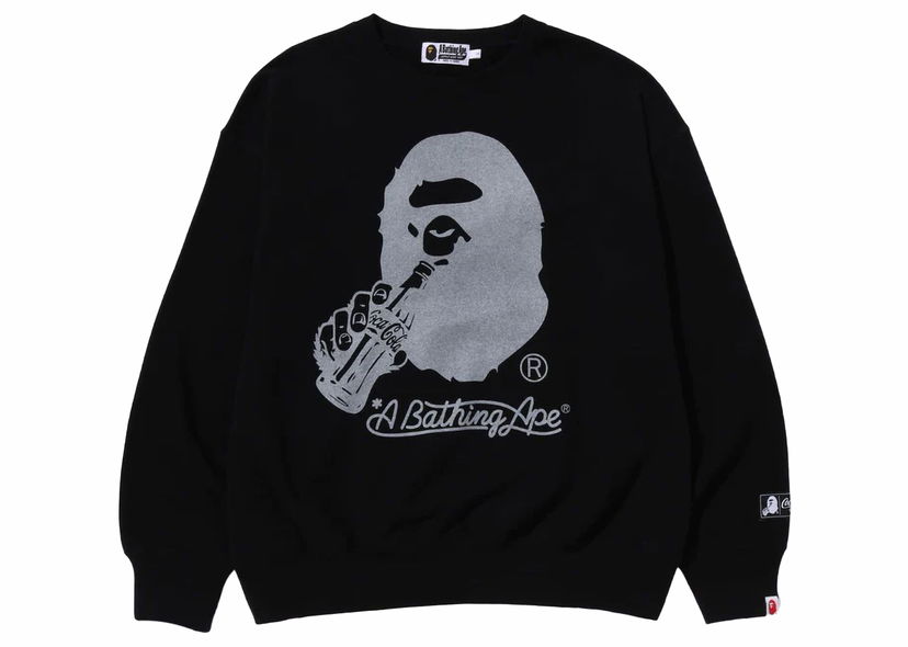 Суитчър BAPE BAPE x Coca-Cola Ape Head Crewneck Black Черно | 1J73-113-904